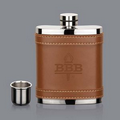 Melrose Hip Flask - 7oz Brown Leather